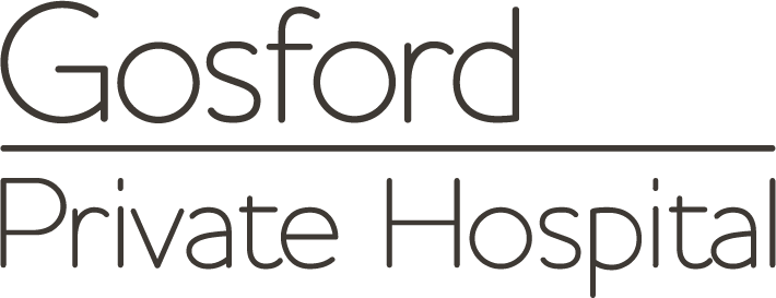 Gosford Private Hospital logo. Text: Gosford over Private Hospital.