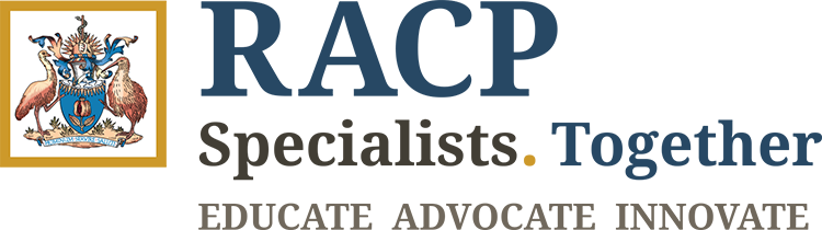 RACP logo: Blue text 
