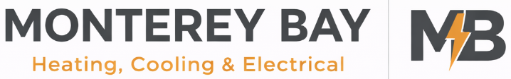 Monterey Bay Heating, Cooling & Electrical logo, dark gray text with