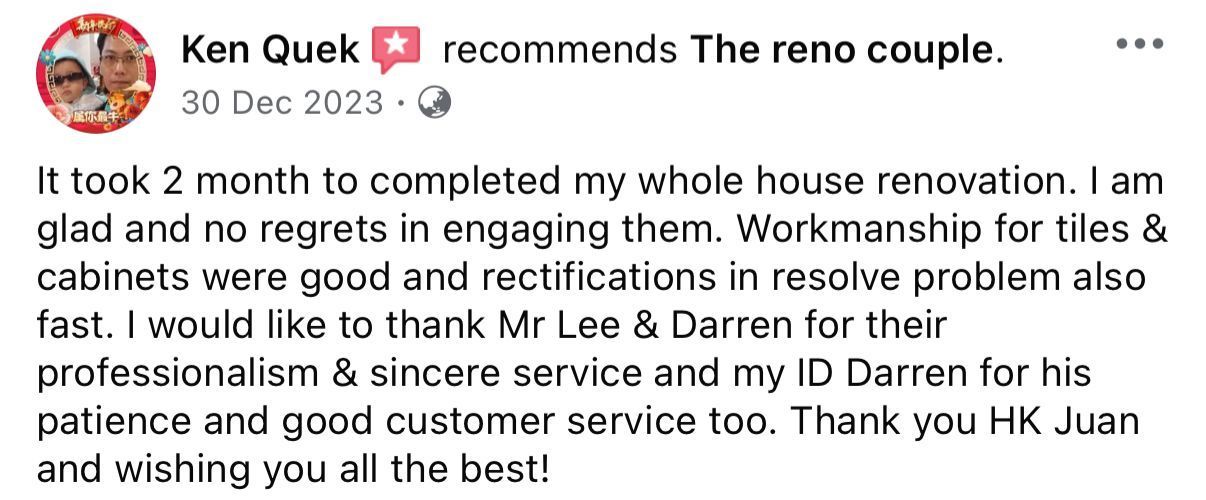 A person is giving a review on a facebook page.
