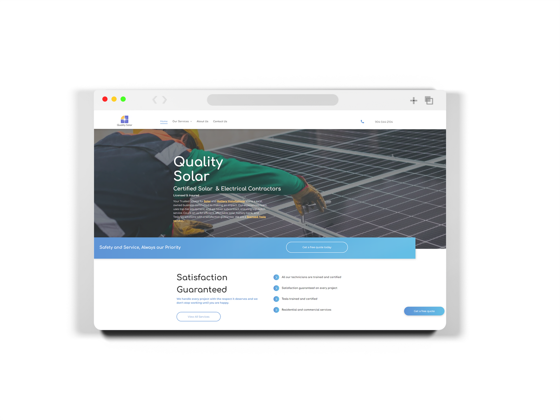Website displaying