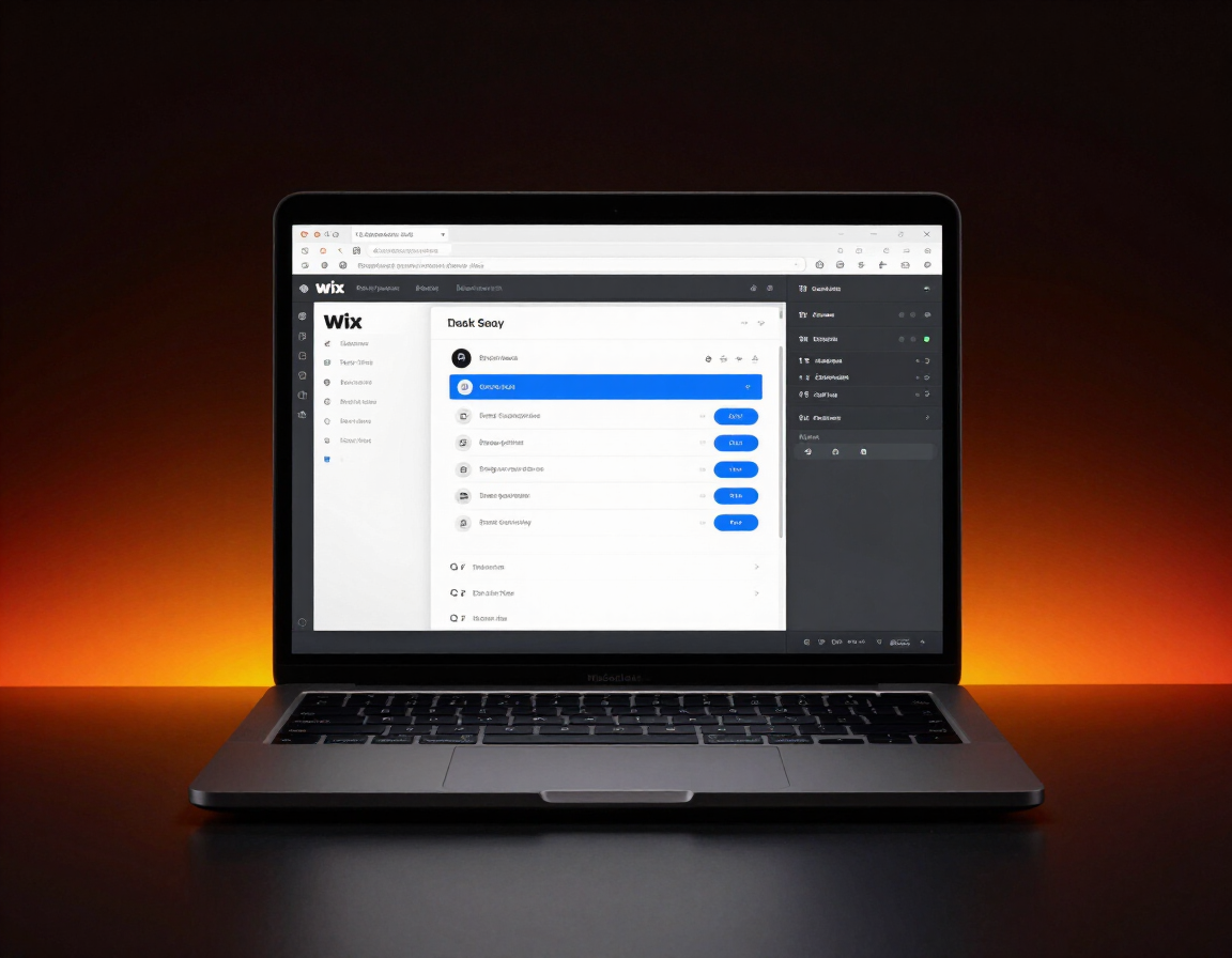 Wix website editor on a MacBook