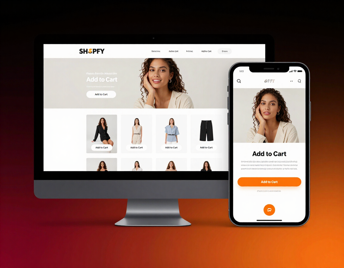 Shopify storefront on desktop and mobile
