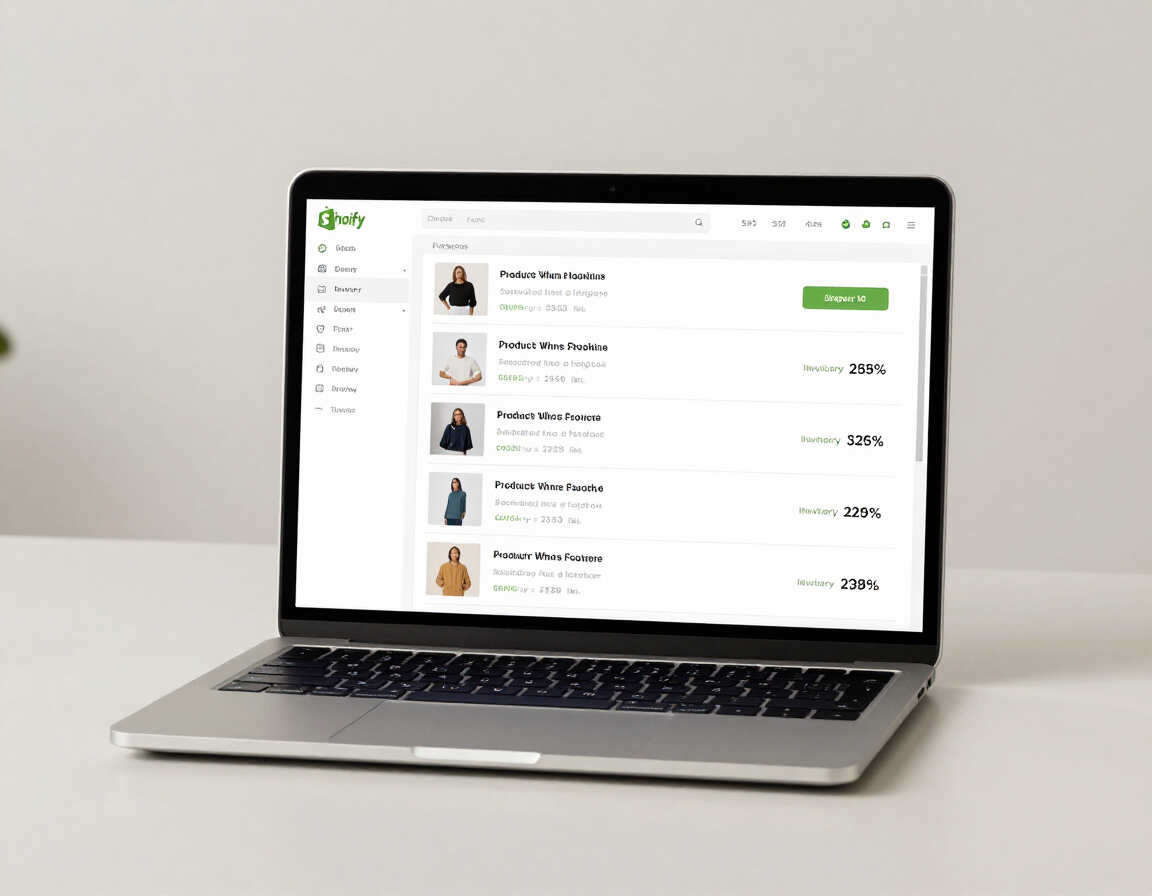 Shopify admin dashboard on laptop
