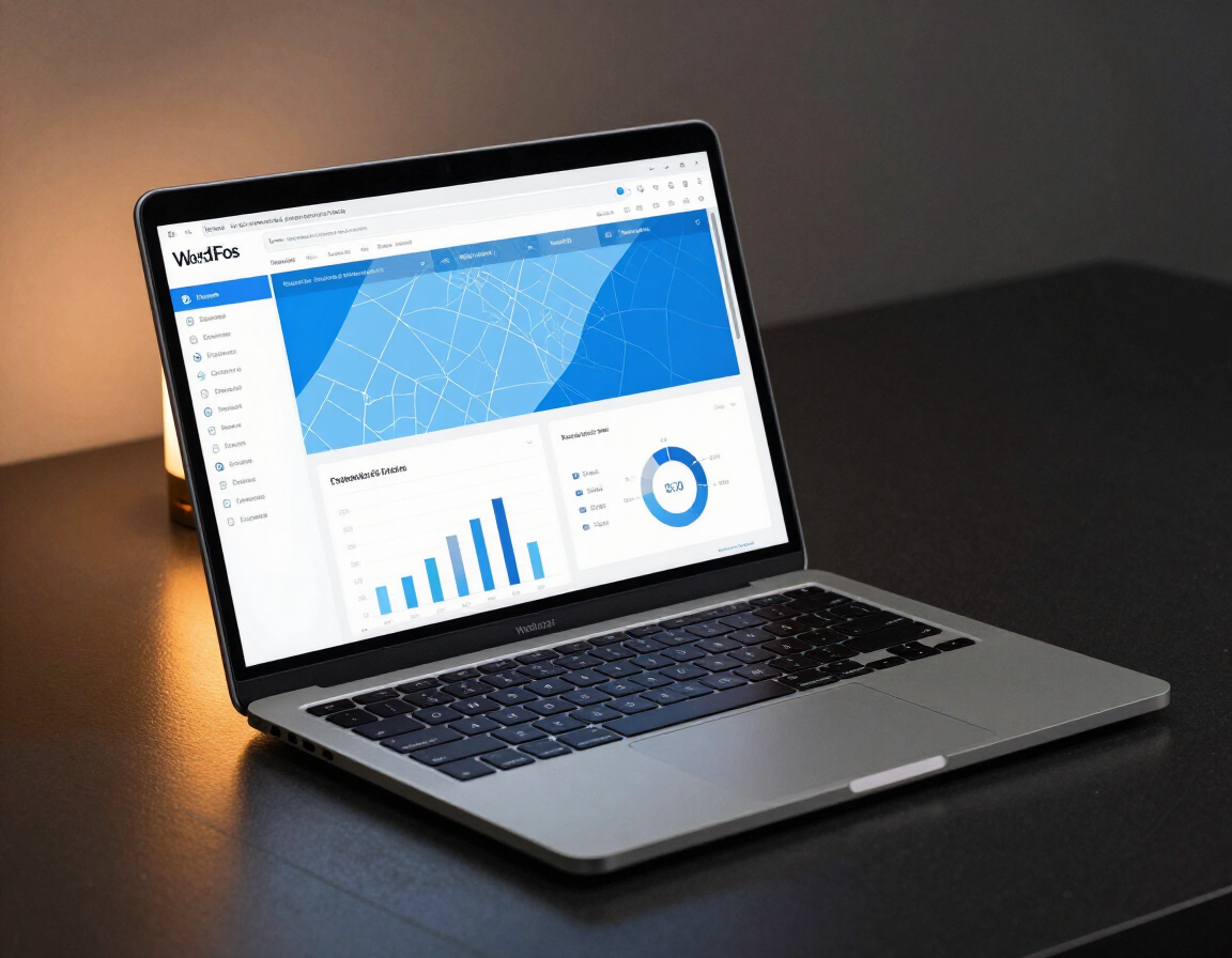 WordPress website dashboard on laptop