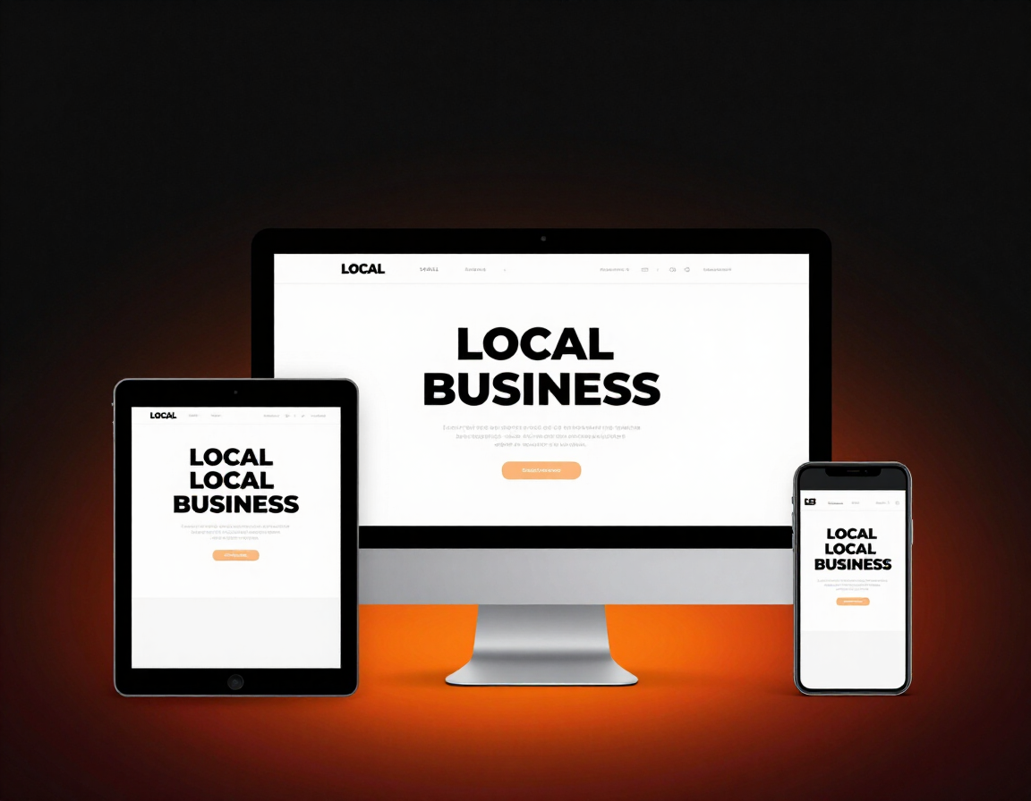 Custom website design displayed across desktop, tablet, and mobile devices