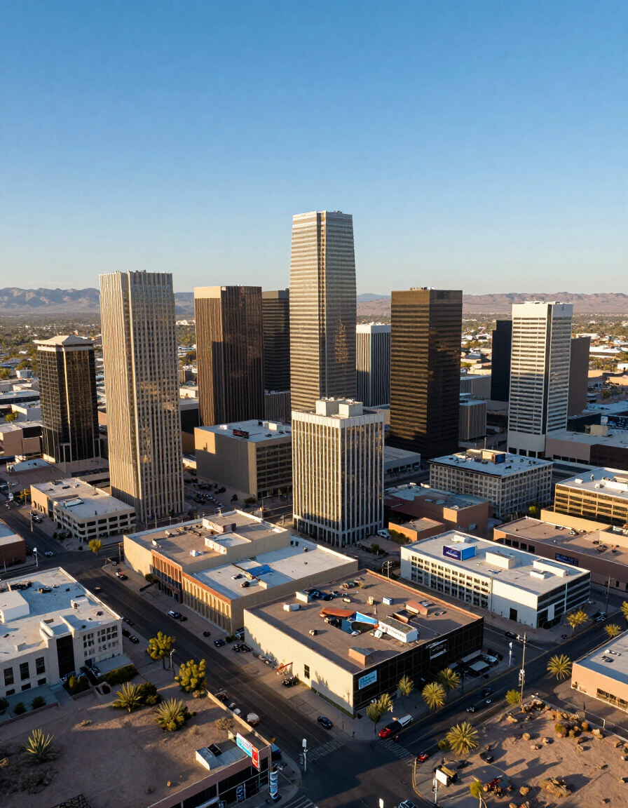 Phoenix Arizona skyline and business environment