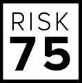 Black-and-white logo reading “RISK 75” in bold text.