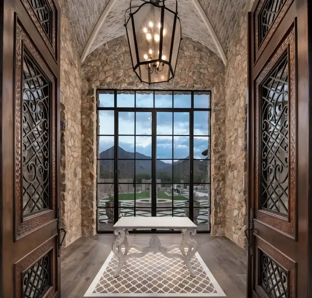 Hallway with groin vaulted ceiling