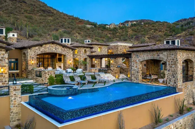 Hillside estate offering panoramic mountain and valley views