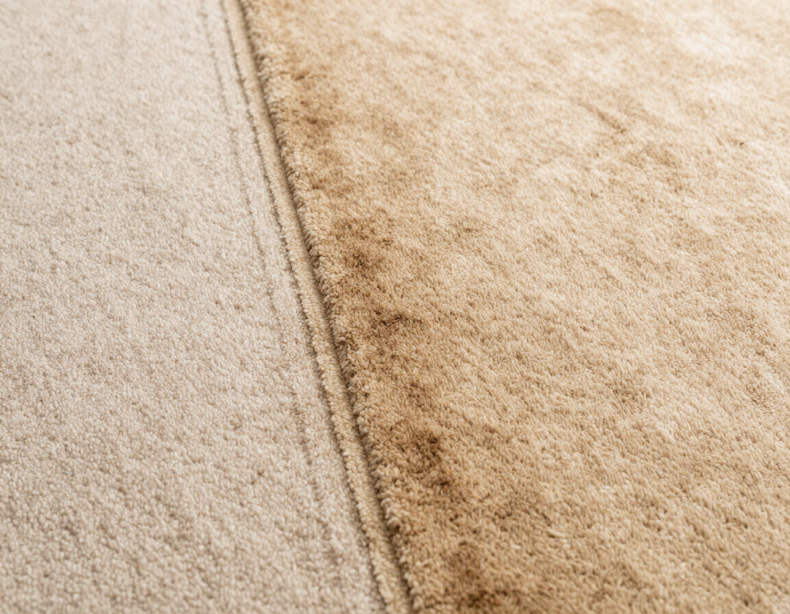 Before and after carpet stain removal