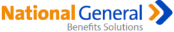 National General Benefits Solutions logo in orange, gray, and blue with a right-pointing chevron icon