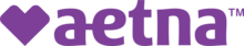 Aetna logo in purple with a heart icon and lowercase wordmark