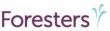 Foresters logo in dark purple with a small green leaf icon
