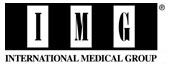 IMG International Medical Group logo in black and white with bold block letters and company name below