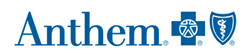 Anthem logo in blue with shield and medical symbols