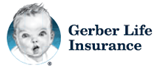 Gerber Life Insurance logo with baby face icon and blue text