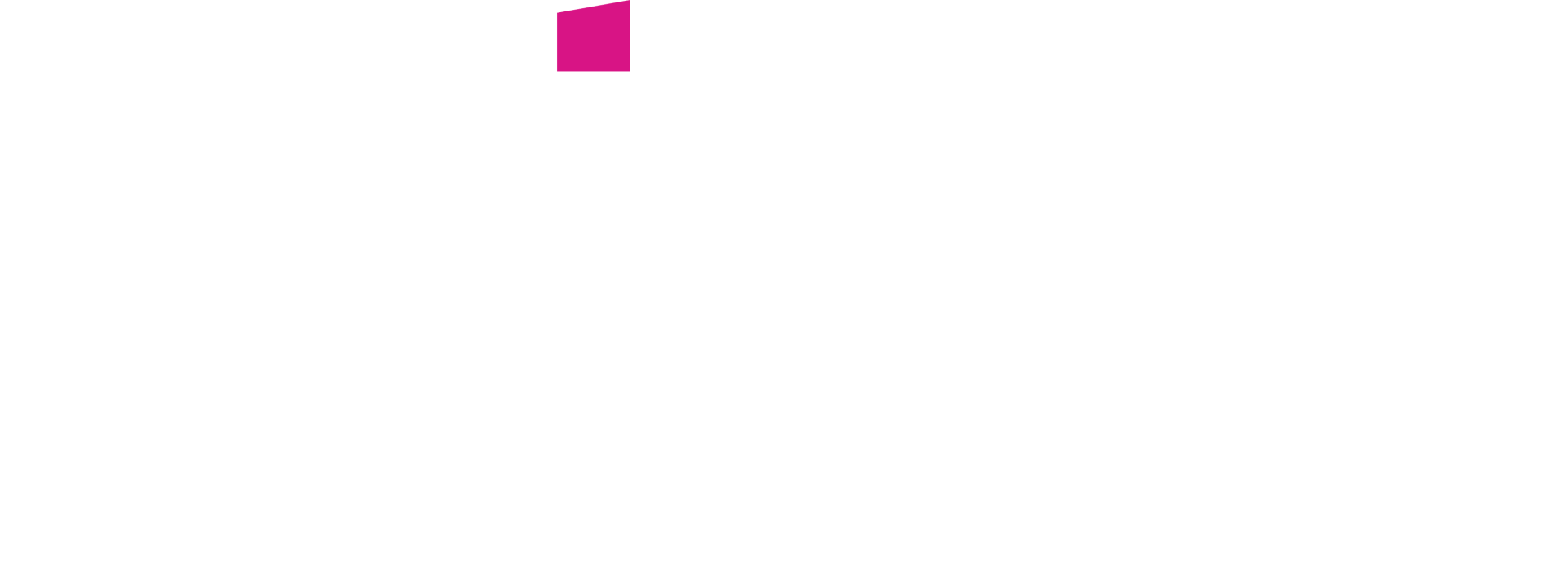 Small magenta square near the top on a white background