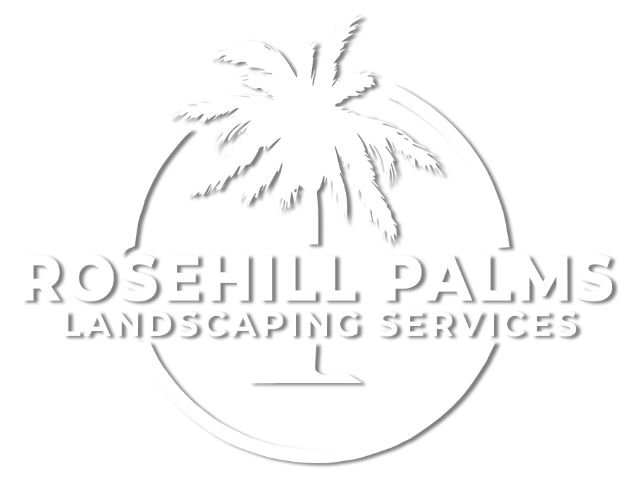 Rosehill Palms Landscaping White Logo