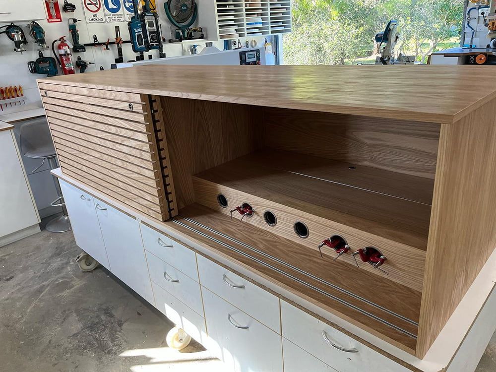 In a Kitchen, a Wooden Cabinet Rests Atop a Counter — Outdoor Kitchen Cabinet on the Sunshine Coast QLD