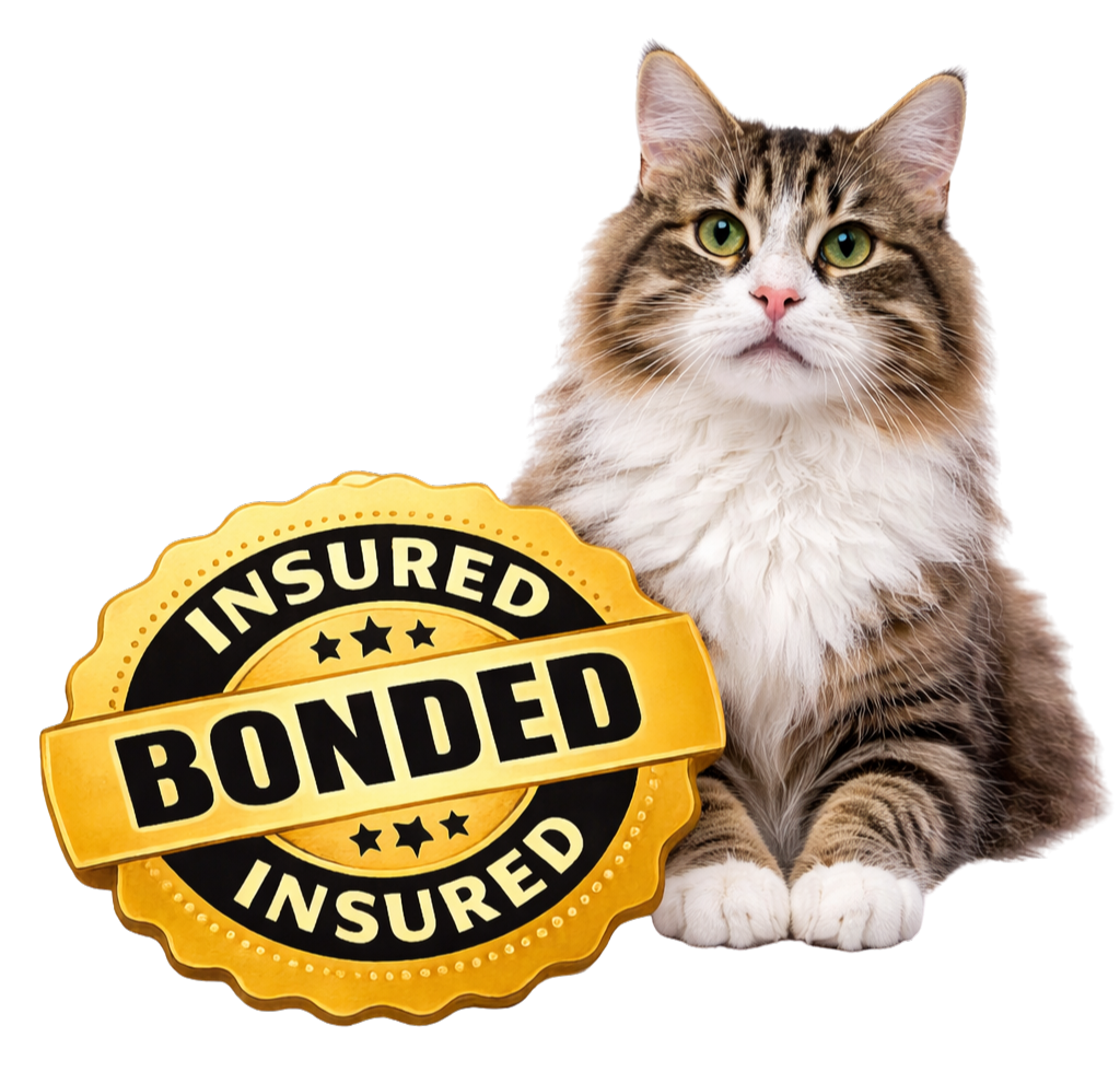 Fluffy tabby cat with a gold