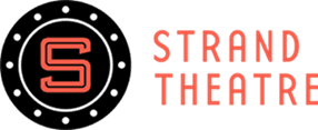 The logo for the strand theatre is a circle with the letter s in it.
