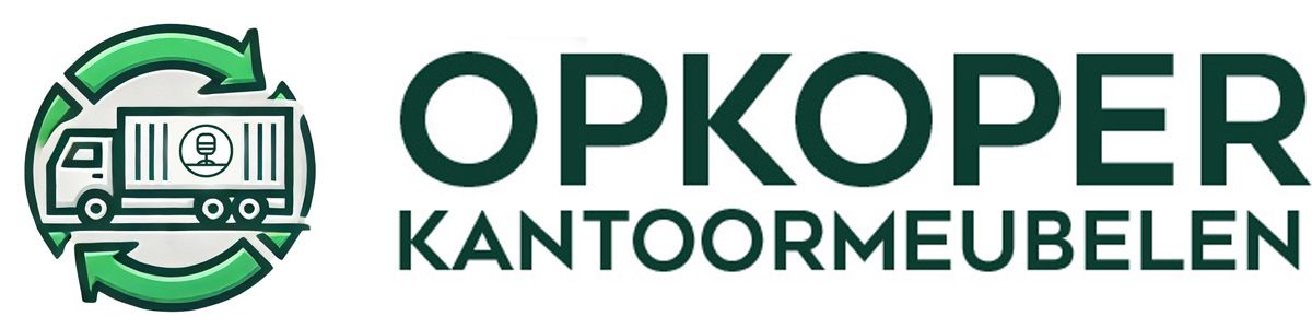 Logo opkoper kantoormeubelen op witte achtergrond