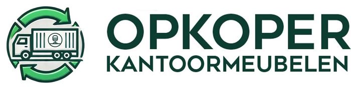 Logo opkoper kantoormeubelen op witte achtergrond