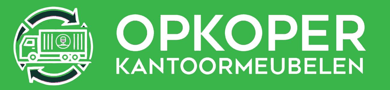 Logo opkoper kantoormeubelen op groene achtergrond