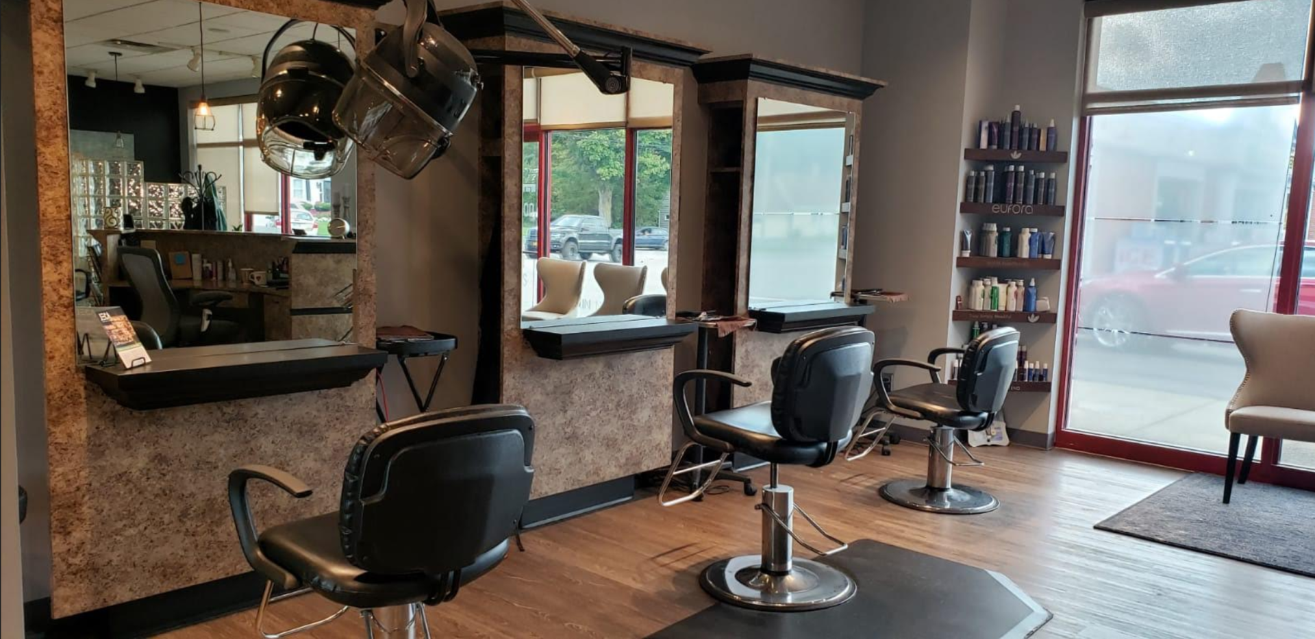 Chairs inside hair salon in Orchard Park, NY