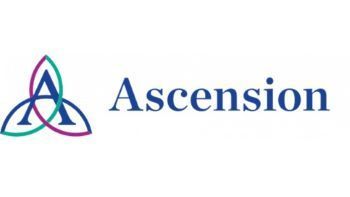 Ascension logo with teal, purple and blue interlocking triangle icon and blue wordmark on white background