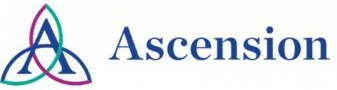 Ascension logo with blue and green interlocking A symbol and blue wordmark on white background