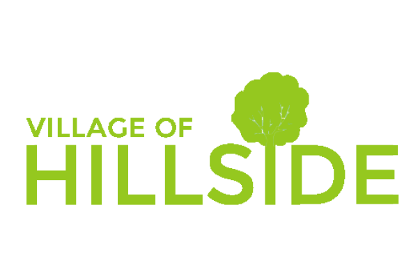 Village of Hillside logo with green text and a stylized tree icon