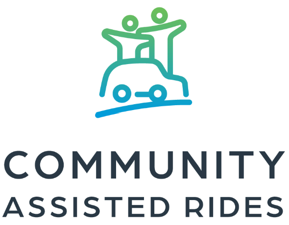 Community Assisted Rides logo with teal and blue car and people icon above text