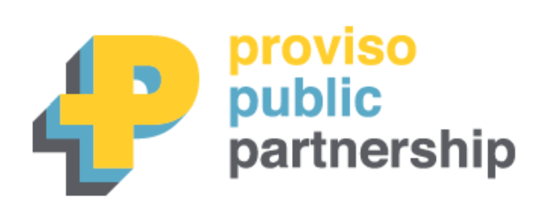 Proviso Public Partnership logo with stylized yellow and blue “P” icon and gray text