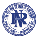 Blue and white University of North Carolina Wilmington logo with interlocking letters and circular text around it