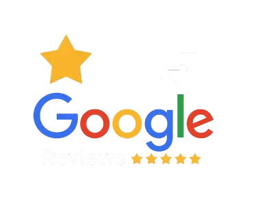 Google logo with five gold stars and a large gold star above it