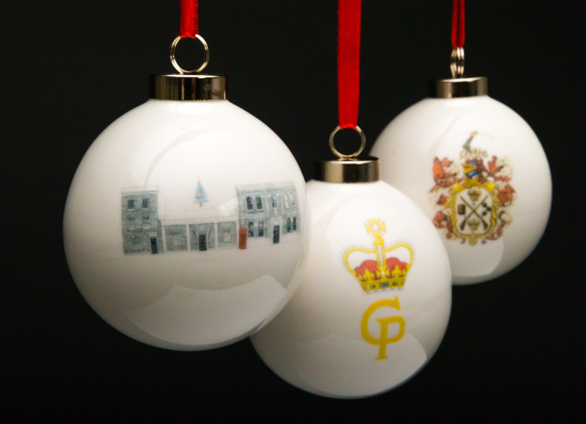 Set of three Christmas baubles