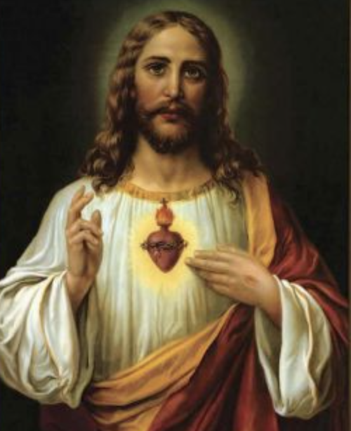 Tiny picture of the sacred heart of Jesus Christ
