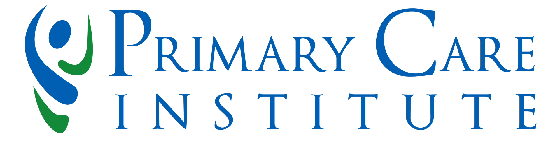 Primary Care Institute logo: Blue text with a stylized person icon.