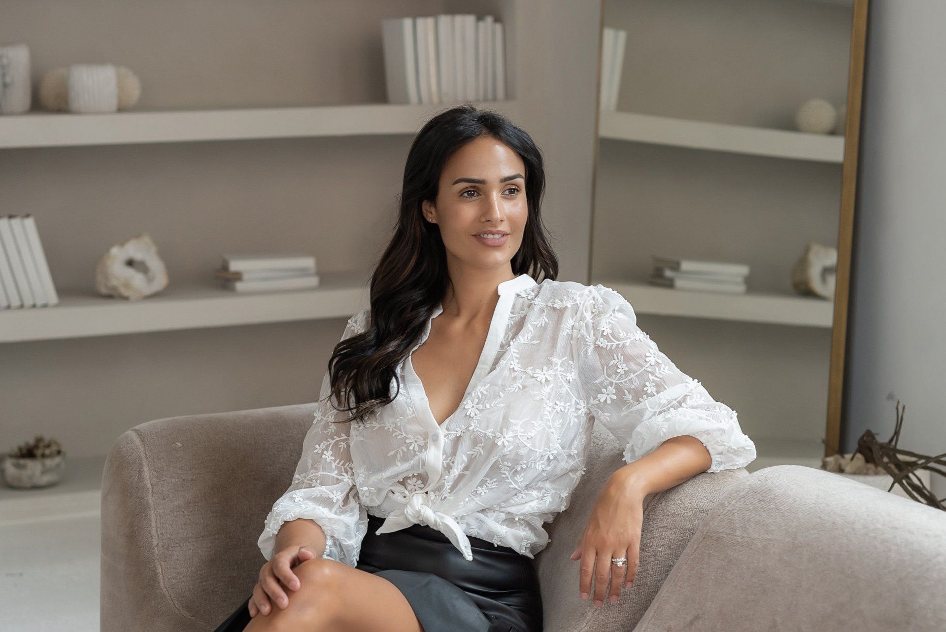 Social influencer show cases a sponsor's latest apparel during a professional photoshoot