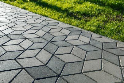 Freshly installed and built stamped concrete pathway in a residential property in Wanneroo WA.