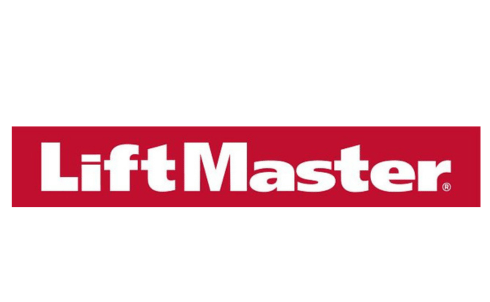 LiftMaster logo in white text on a red rectangular background