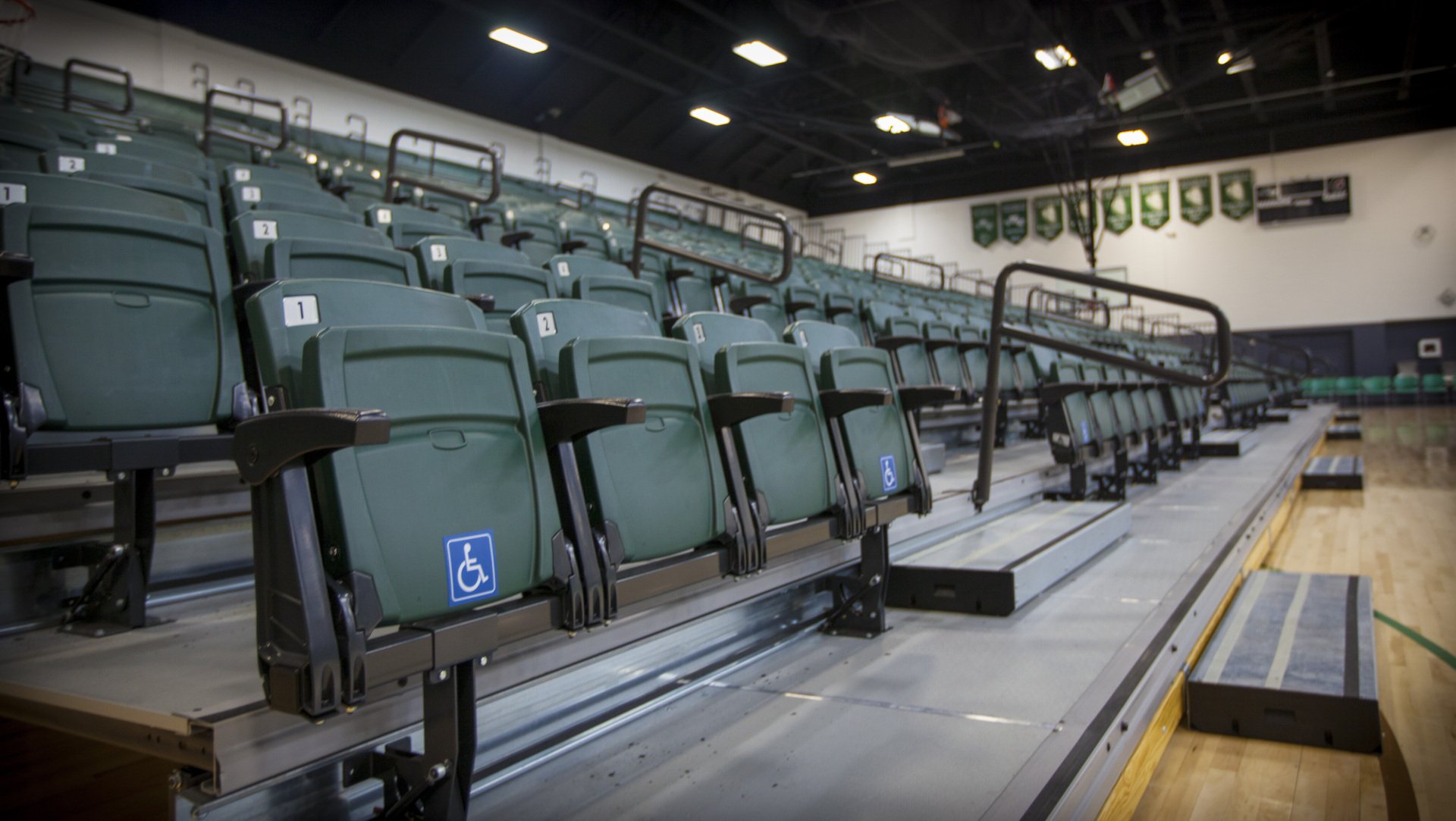 Interkal | Aisle Rail Systems for Telescopic Bleachers