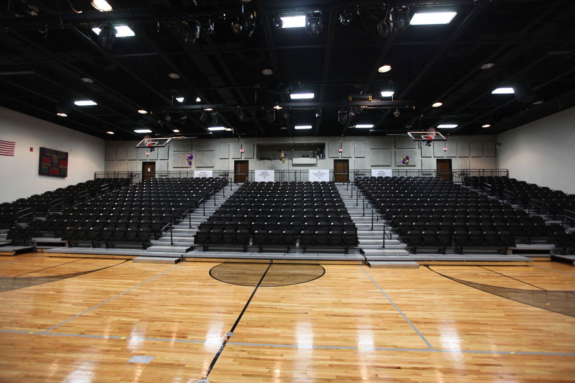 The multipurpose space at Christ Presbyterian features a wide deck premier platform with Interkal VISION Platform chairs.