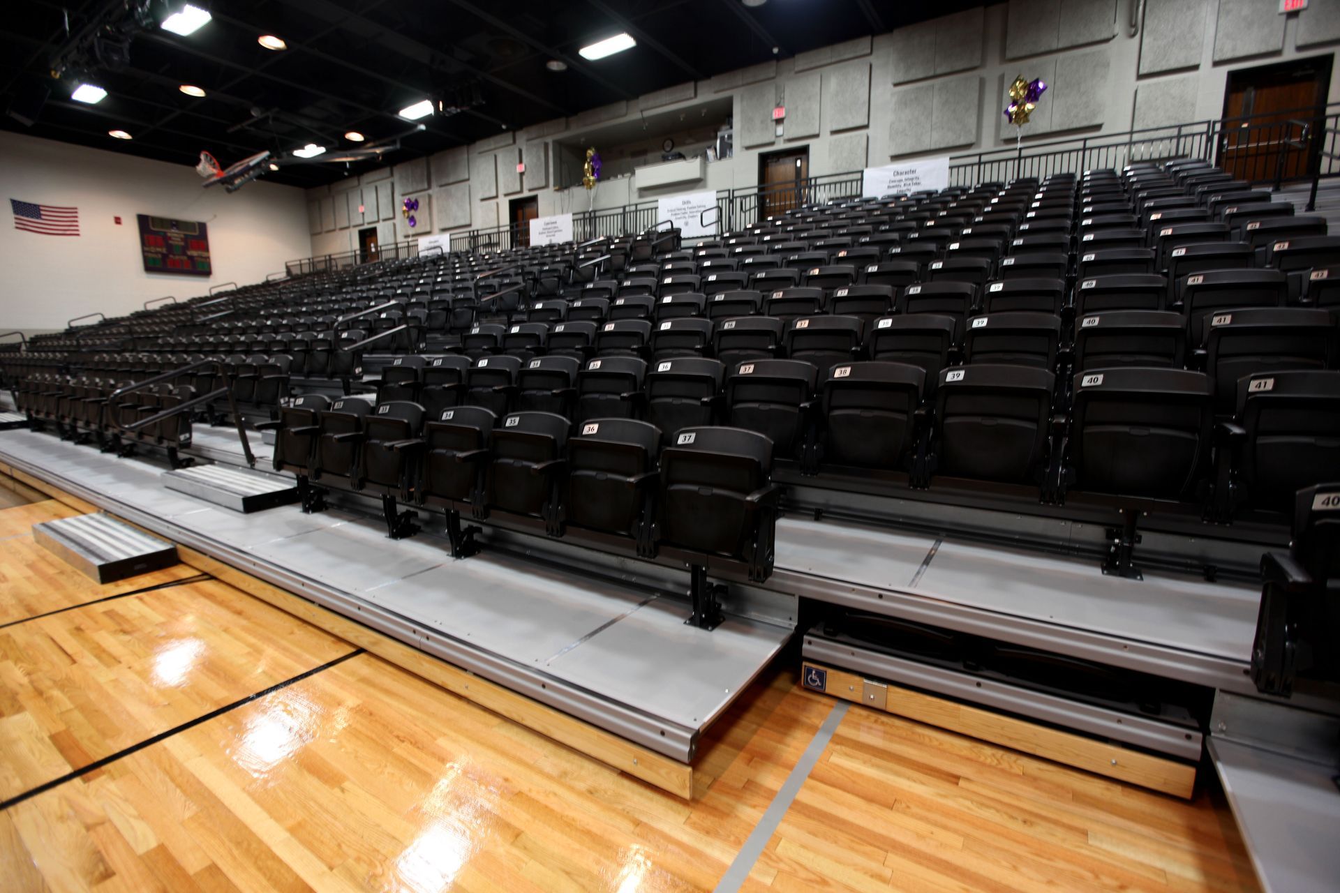 The multipurpose space at Christ Presbyterian features a wide deck premier platform with Interkal VISION Platform chairs.