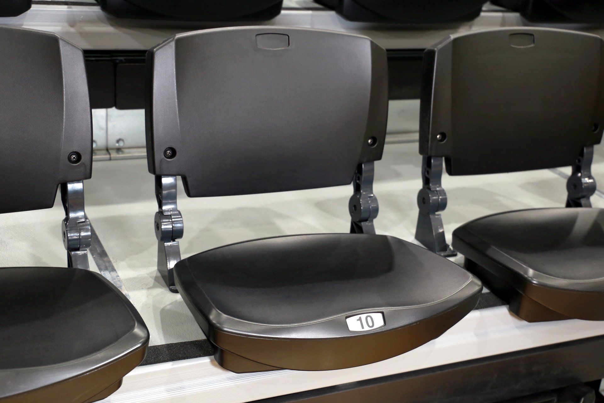 Black Interkal POLARIS multi-purpose seats with Comfoback Backrests, and EXCEL Seat Modules at the Houston High School gym.