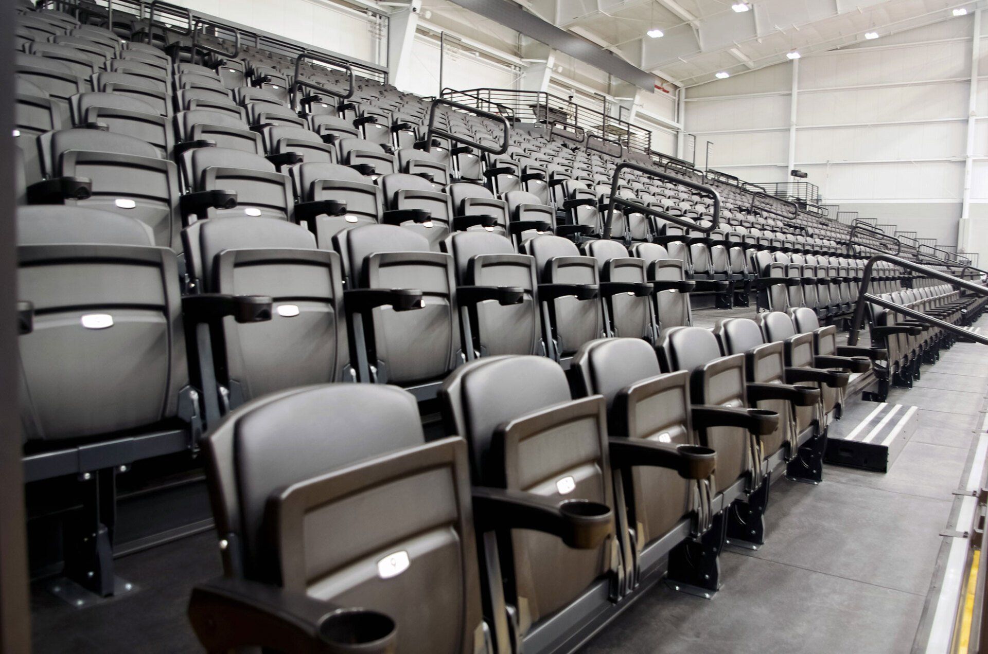 Interkal Blackout Wide Deck Platform with upholstered VISION Platform Chairs, EXCEL Seat Modules at Wayne State University.