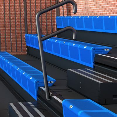 Close up of Interkal Self-Storing Aisle Rails (SSAR) link to product specifications page.