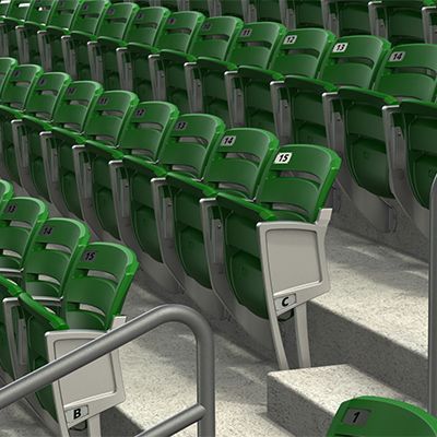Interkal AURA Slat Stadium Chairs link to product specifications webpage.